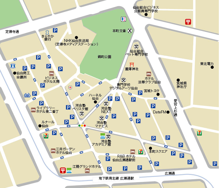 本町駐車場マップ